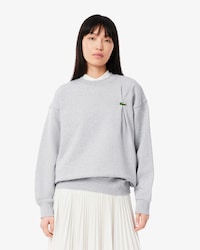 Oversized-Sweatshirt mit Krokodil-Plisseedetail