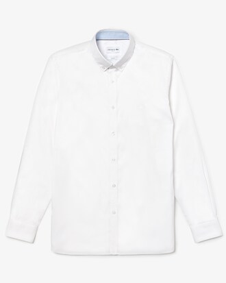 Slim Fit Herren-Hemd aus Baumwoll-Pinpoint mit Stretch