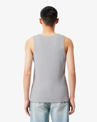 Slim Fit-Tr&auml;gerhemd aus Baumwollrippstrick