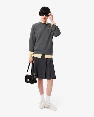 Relaxed Fit-Sweatshirt aus Piqu&eacute; mit Rundhalsausschnitt