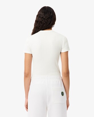 Slim Fit-T-Shirt aus gerippter Baumwolle