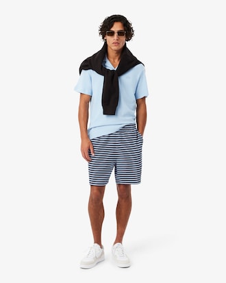 Regular Fit-Shorts aus gestreifter Baumwolle