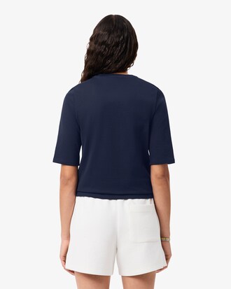 T-Shirt aus weicher Baumwolle mit Dreiviertelärmeln