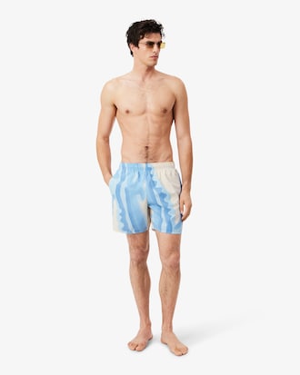 Halblange Badehose mit Streifen