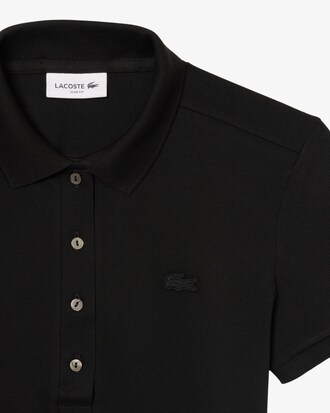 Slim Fit Damen LACOSTE Poloshirt aus Stretch-Baumwoll-Piqu&eacute;