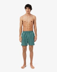Halblange Badehose mit Monogramm-Druck