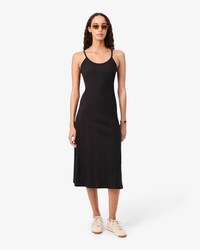 Maxikleid und Tr&auml;gern aus Rippstrick mit Baumwolle