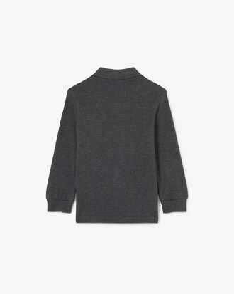 Polohemd aus Petit Piqu&eacute; mit langen &Auml;rmeln