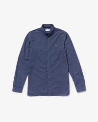 Herren Slim Fit Hemd aus karierter Baumwoll-Popeline