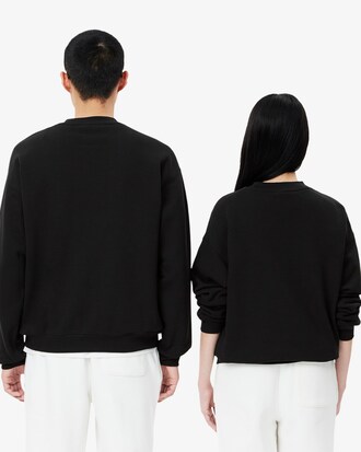 Loose Fit-Sweatshirt aus Fleece mit Akzent-Badge
