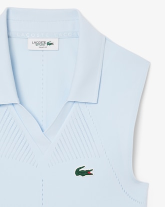 Ärmelloses Tennis-Polohemd aus Stretch-Strick