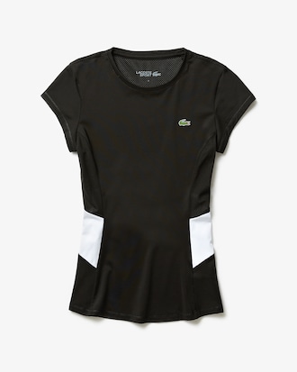 Damen LACOSTE SPORT Tennis T-Shirt aus Funktionsjersey und Mesh
