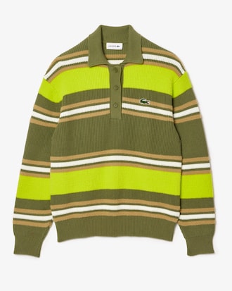 Pullover mit Polokragen aus Rippstrick
