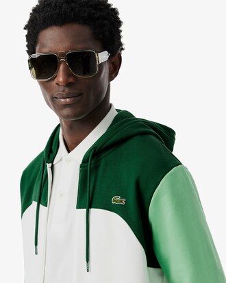 Hoodie mit Reißverschluss und Colorblock-Design
