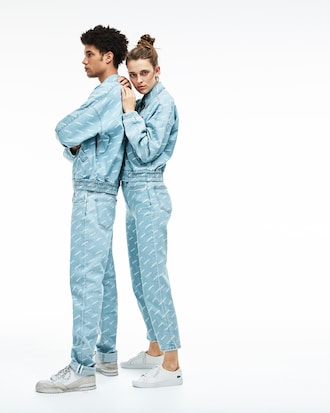 Denim-Jacke mit Aufdruck f&uuml;r Sie und Ihn LACOSTE L!VE