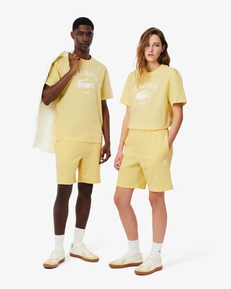 Shorts aus Baumwollfleece mit Druck
