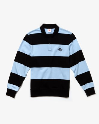 Herren Streifenpullover mit Polokragen LACOSTE L!VE