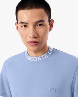 T-Shirt aus Piqué mit Jacquard-Branding