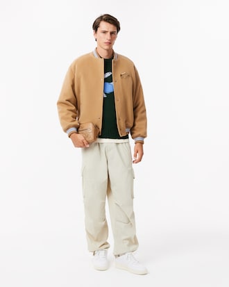 Pullover aus Tuchwolle mit Krokodilmotiv