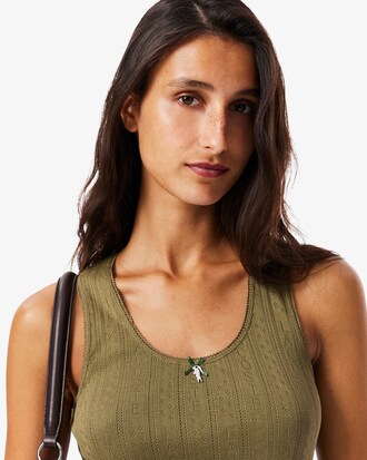 Slim Fit-Tanktop aus Pointelle-Spitze