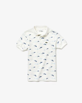 LACOSTE Jungen-Poloshirt aus Krepp-Piqu&eacute; mit &auml;gyptischem Aufdruck