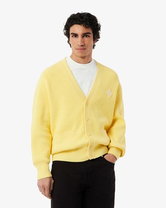 Relaxed Fit-Cardigan aus Baumwoll-Rippstrick
