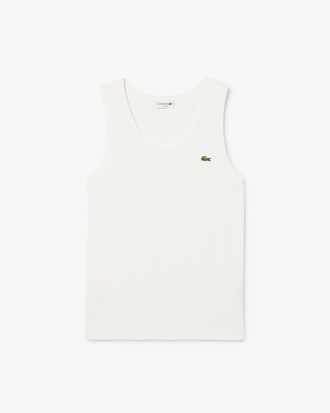 Slim Fit-Trägerhemd aus Baumwollrippstrick