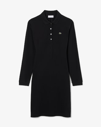 Slim Fit-Polokleid aus fließendem Piqué