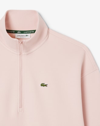 Sweatshirt aus Piqué mit Reißverschluss und hohem Kragen