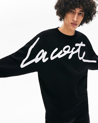 Unisex LACOSTE L!VE Sweatshirt aus strukturiertem Fleece