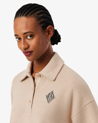 Oversized-Sweatshirt aus Rippstrick mit Polokragen