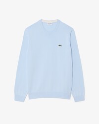 Einfarbiger Pullover aus Baumwolle mit Rundhalsausschnitt