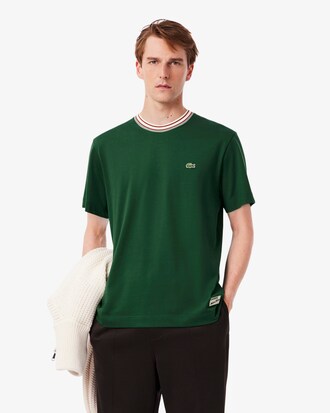 T-Shirt mit gestreiftem Ausschnitt, hergestellt in Frankreich