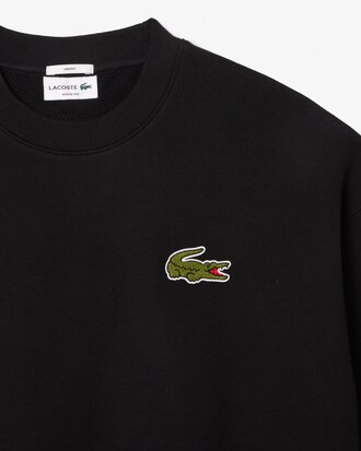 Loose Fit-Sweatshirt aus Fleece mit Akzent-Badge