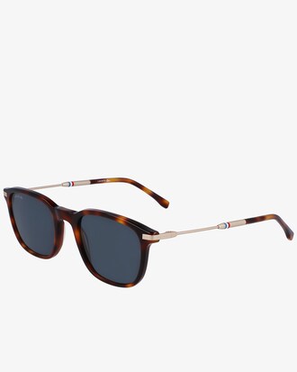 Dreifarbige, rechteckige Acetat-Sonnenbrille