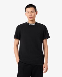 T-Shirt aus Piqu&eacute; mit Jacquard-Branding