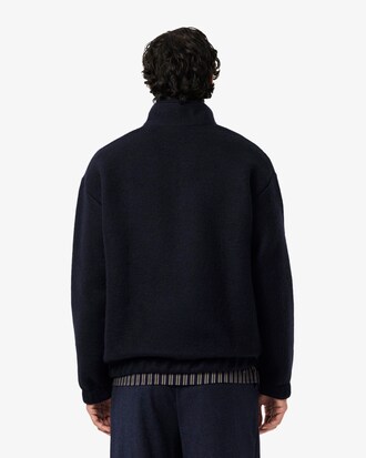 Sweatshirt aus Wollfilz mit Rei&szlig;verschluss und hohem Kragen