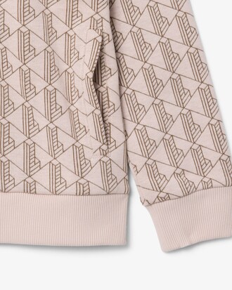 Fleece-Hoodie mit Rei&szlig;verschluss und Monogramm