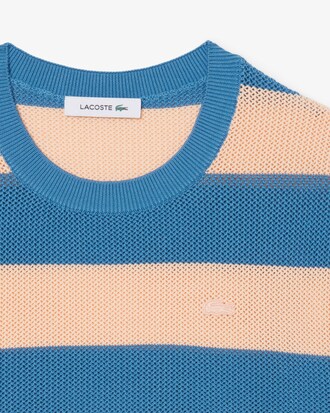 Gestreiftes T-Shirt aus Mesh-Strick