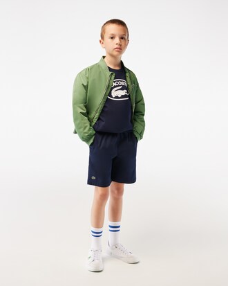 Shorts aus Stretch-Baumwollgabardine