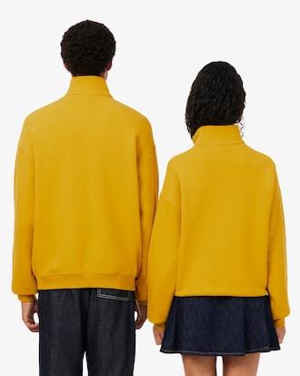 Sweatshirt aus schwerem Fleece mit Rei&szlig;verschluss und hohem Kragen