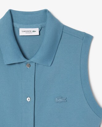 Polokleid aus dehnbarem Mini Piqu&eacute; mit langen &Auml;rmeln