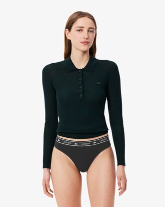 Tangas aus Stretch-Baumwolle mit Logo-Bund