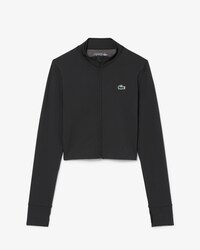 Tennis-Midlayer mit Rei&szlig;verschluss aus Stretch-Materialmix
