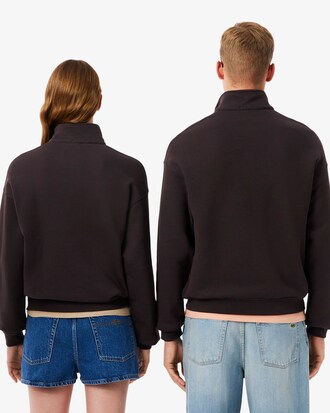 Sweatshirt aus schwerem Fleece mit Rei&szlig;verschluss und hohem Kragen