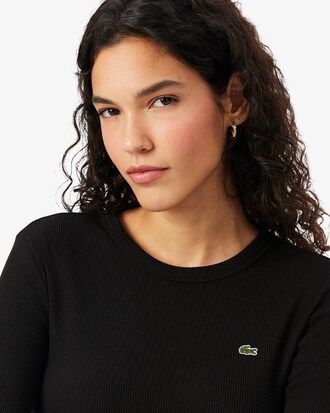 Slim Fit-T-Shirt aus gerippter Baumwolle