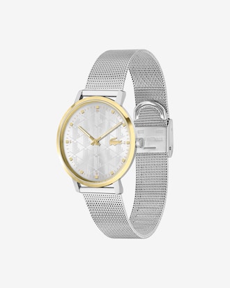 Ionenplattierte Uhr Crocorigin aus Edelstahl und Mesh