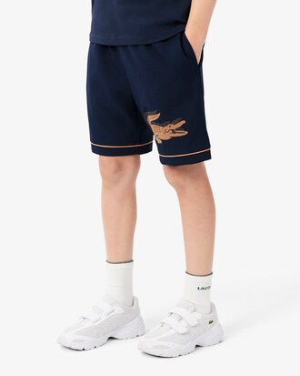 Gestreifte Sportshorts aus Frottee