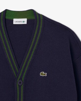 Cardigan aus Wolle und Baumwolle mit V-Ausschnitt