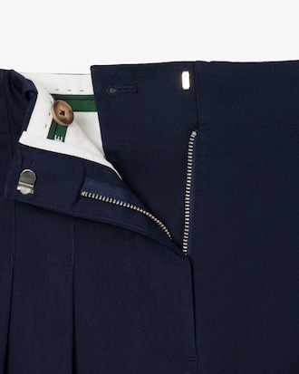 Weite Chinohose aus Stretch-Gabardine